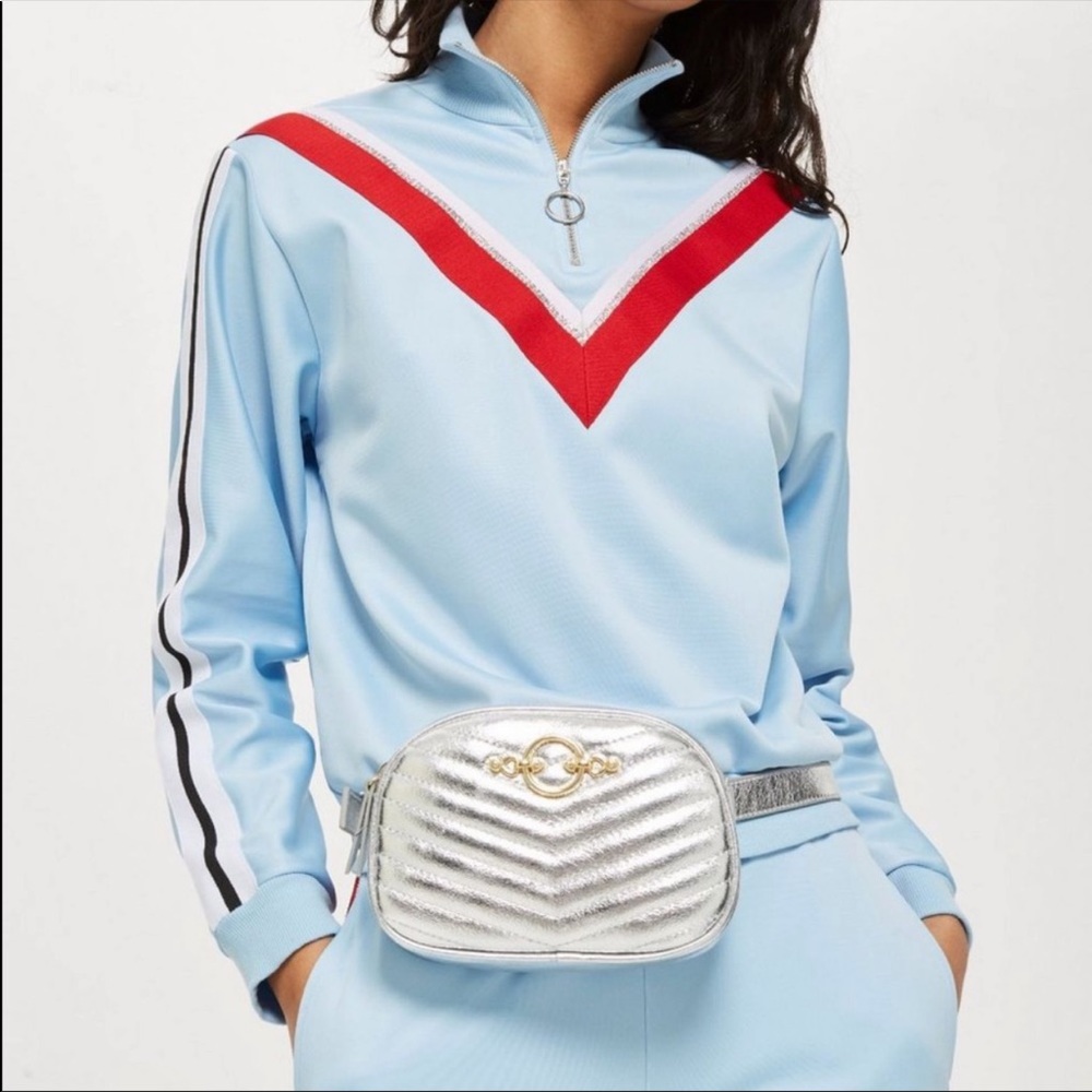 Topshop metallic silver belt bag shoulder bag